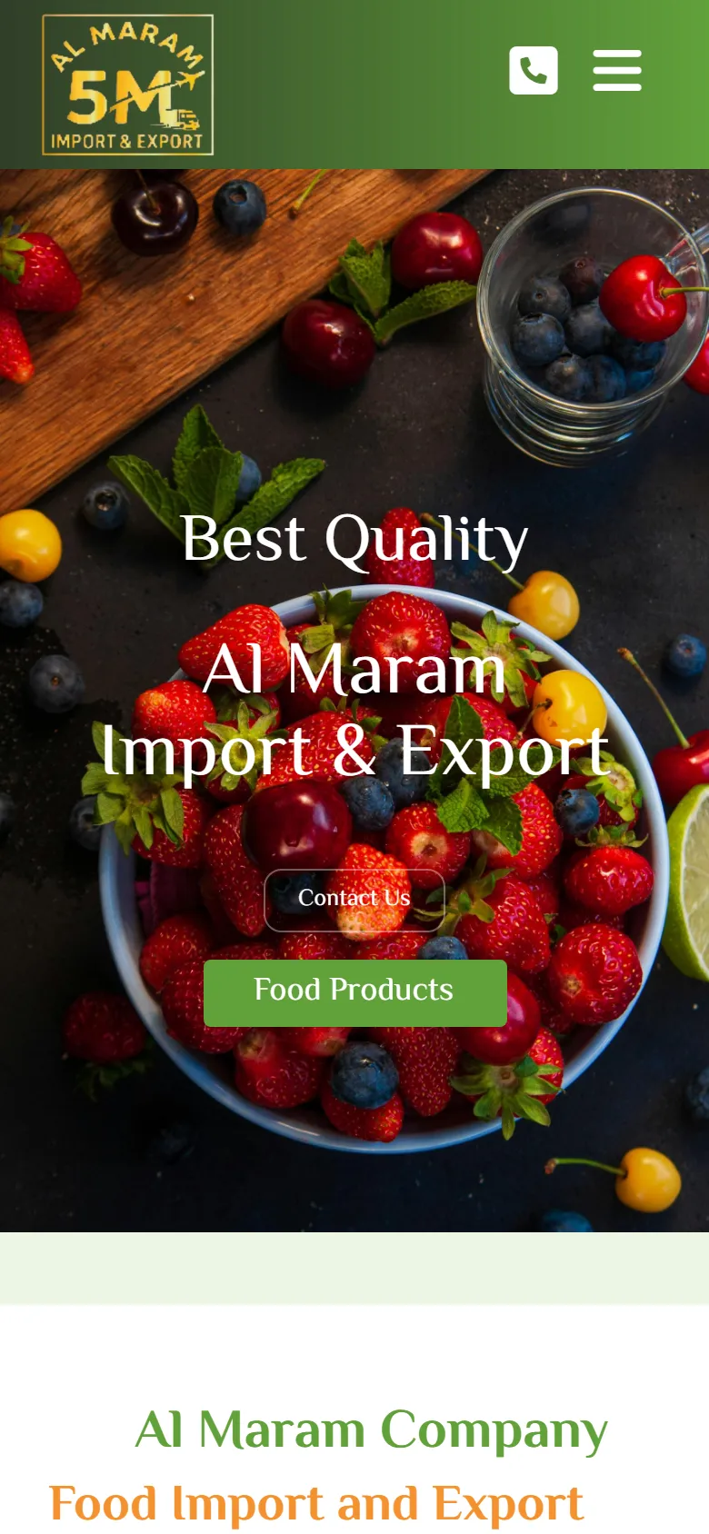 Al Maram Import & Export — mobile view